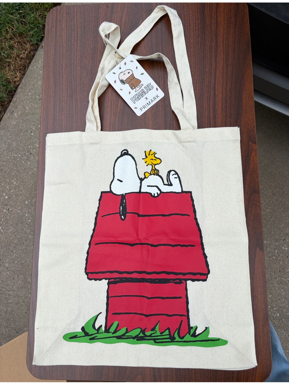 Peanuts Snoopy Woodstock Doghouse Primark Cotton Tote Bag NWT